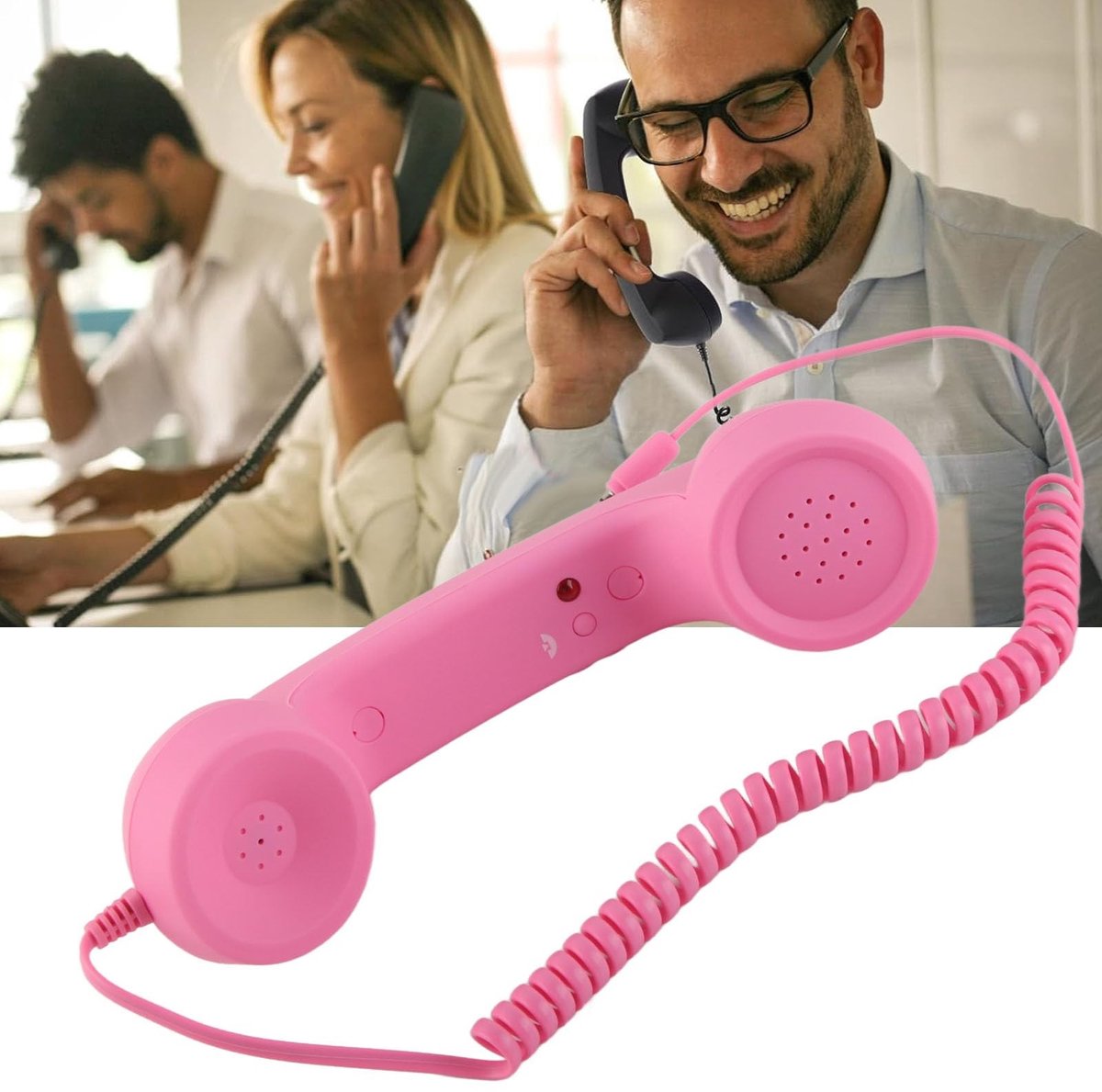 Dailygoods - Dailygoody - Retro Mobiele Telefoonhoorn - Vintage Bedrade Telefoon - Draagbare Laptop-hoofdtelefoon - Rozet - Comfortabel Bellen - Computer-headset -.. thumbnail 5