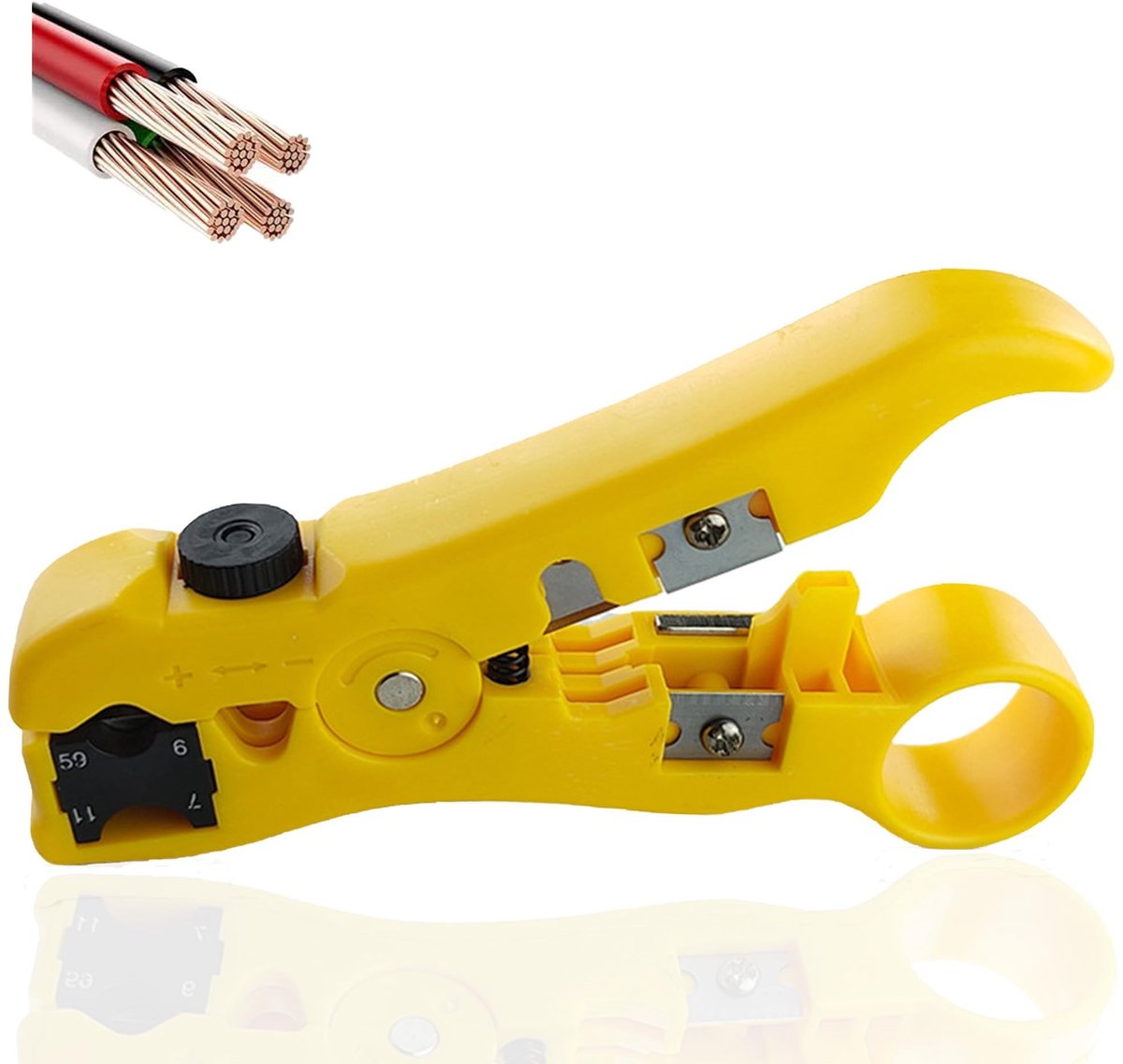 Dailygoods - Dailygoody - Universele Stripper Gereedschap - Multifunctioneel Stripgereedschap - Ergonomisch - Groen - Kabel en Coaxiaal Strippen - Ideaal voor Elek