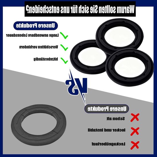 Set van 3 Verzegelringen voor Keukenmachines, Vervangende Ringen voor Foodprocessor Accessoires met Schoonmaakborstel, Silicone Kwaliteit van Merkloos — afbeelding 4