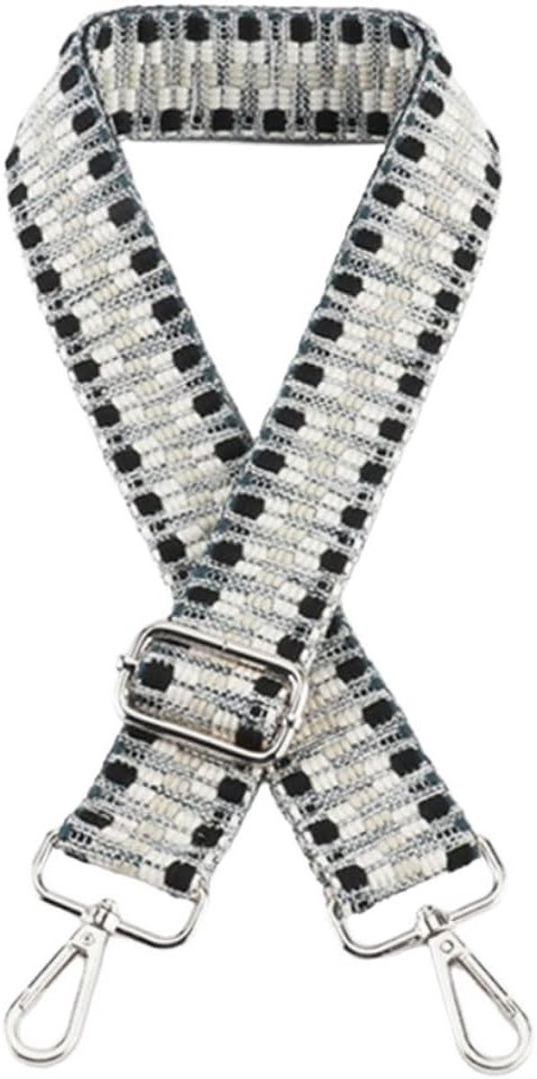 Verstelbare Schouderband voor Tassen, Vervangende Tasriem, Breed 3.8 cm, 75-145 cm, Ideaal voor Handgemaakte Tassen en Accessoires, Zilveren Gesp