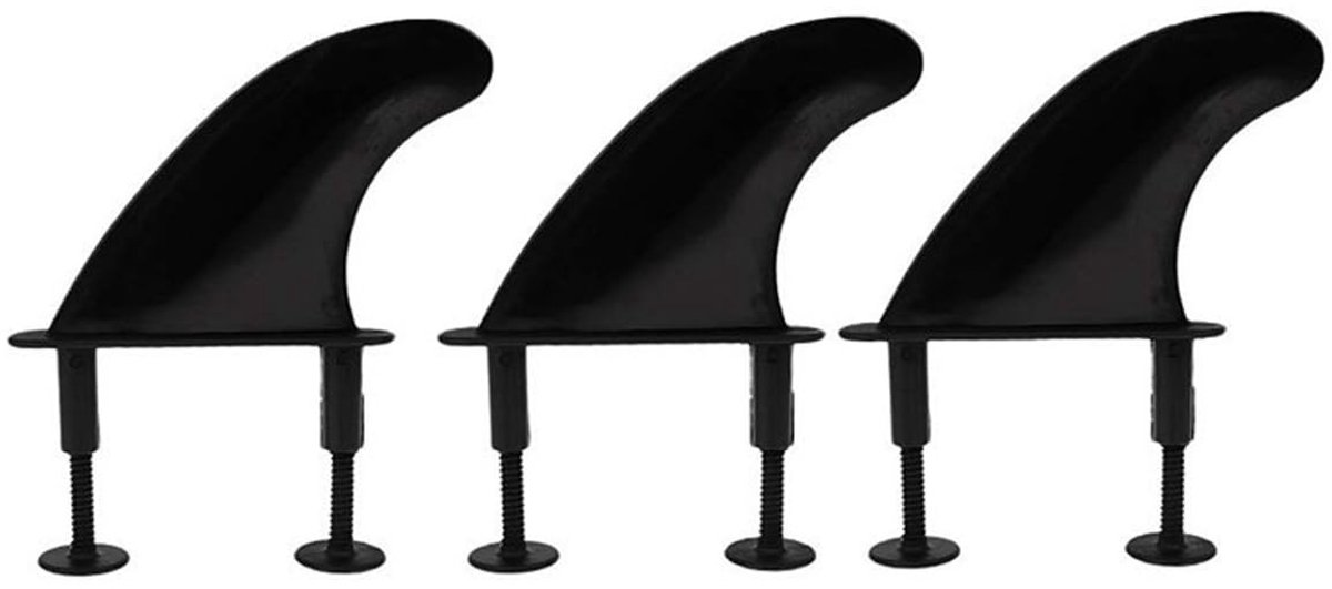 Dailygoods - Dailygoody - Surf Vinnen - Soft Top TPU Vinnen - Lichtgewicht en Duurzaam - 3 Stuks - Inclusief Schroeven - Voor Zachte Surfplank - Geschikt voor Begi..
