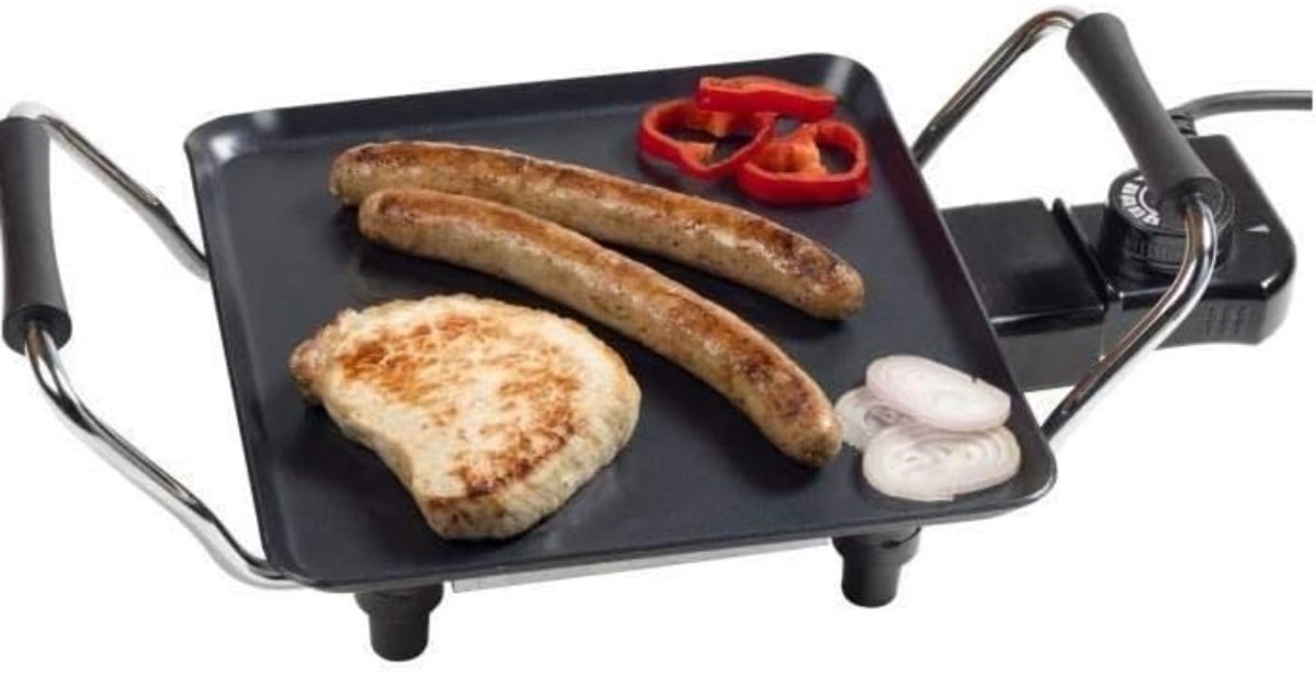 DnA® Gourmetstellen - Bakplaat Electrisch - Bakplaat Gourmetten - Zwart - 10cm x 48cm x 50cm