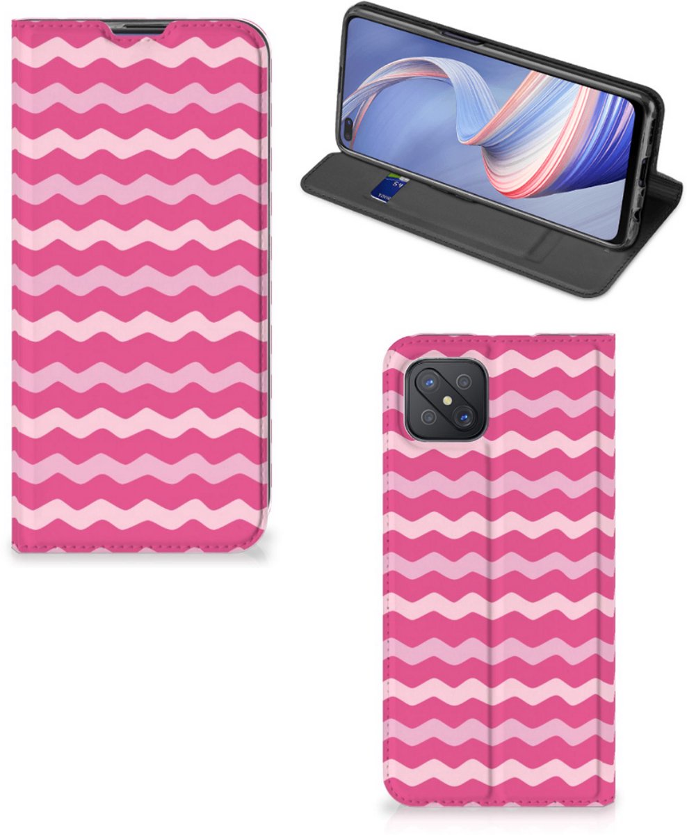 OPPO Reno4 Z 5G Hoesje met Magneet Waves Pink