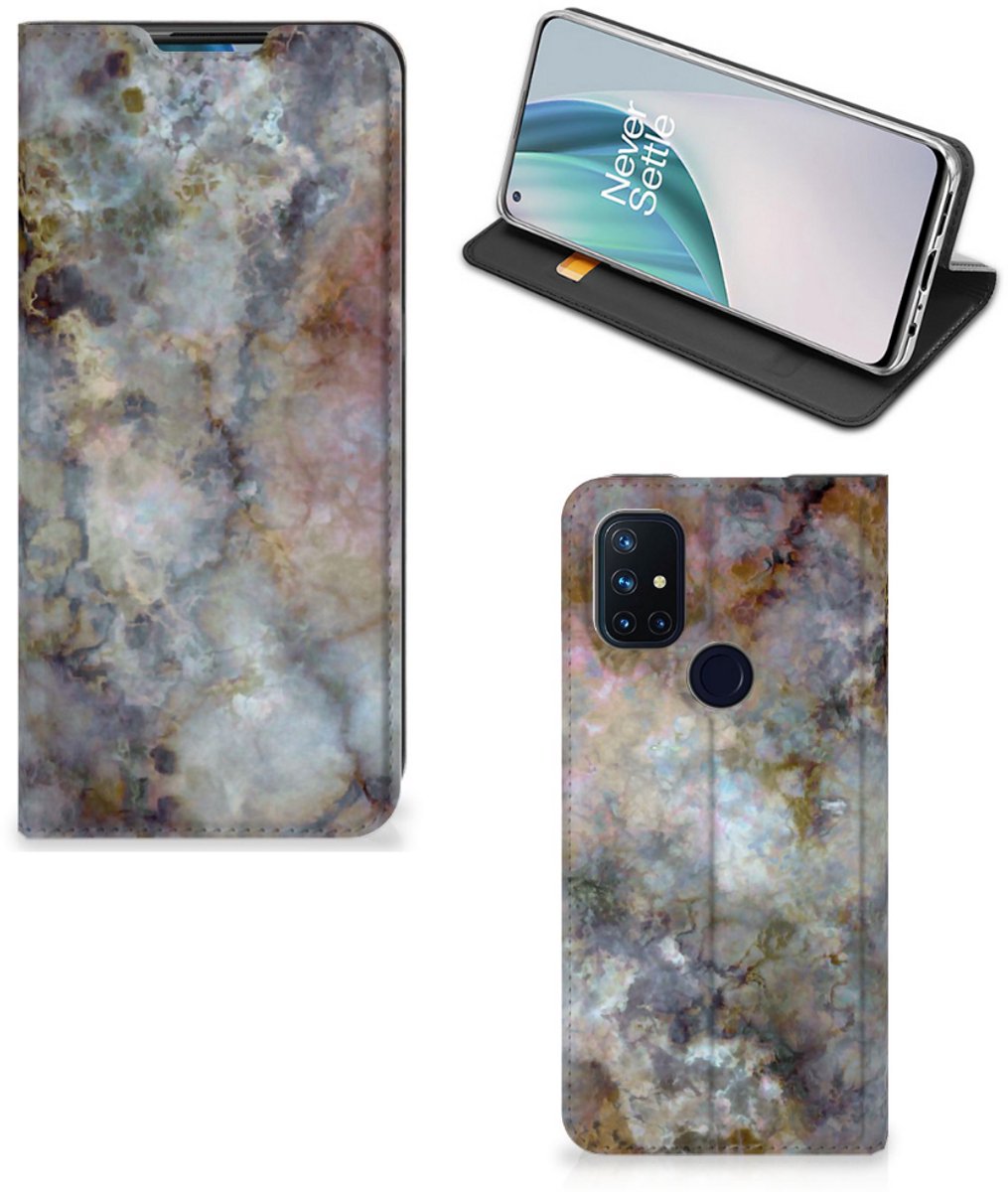 OnePlus Nord N10 5G Standcase Marmer Grijs