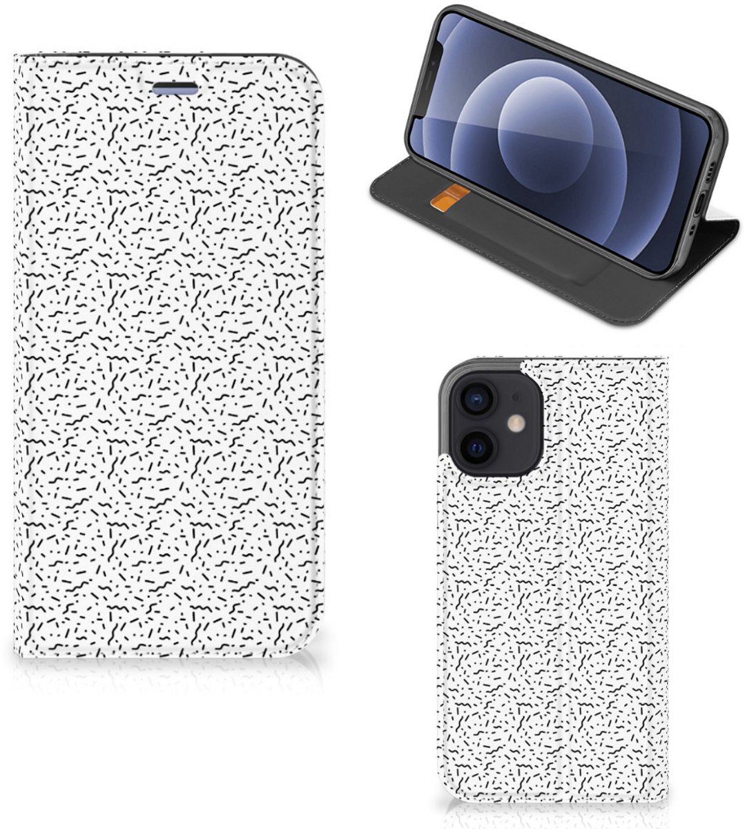 iPhone 12 Mini Hoesje met Magneet Stripes Dots