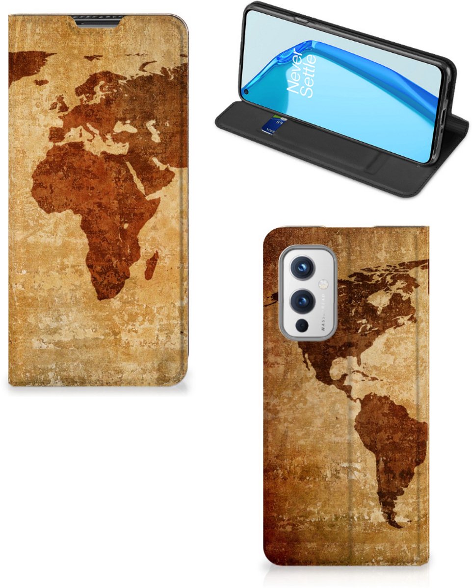 OnePlus 9 Book Cover Wereldkaart