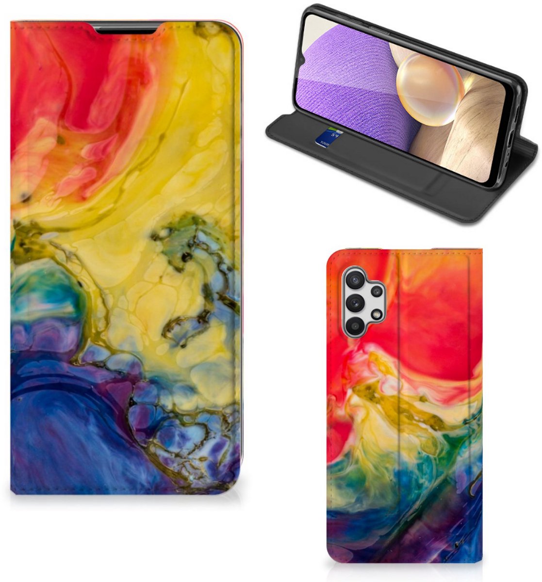 Bookcase Samsung Galaxy A32 5G Watercolor Dark