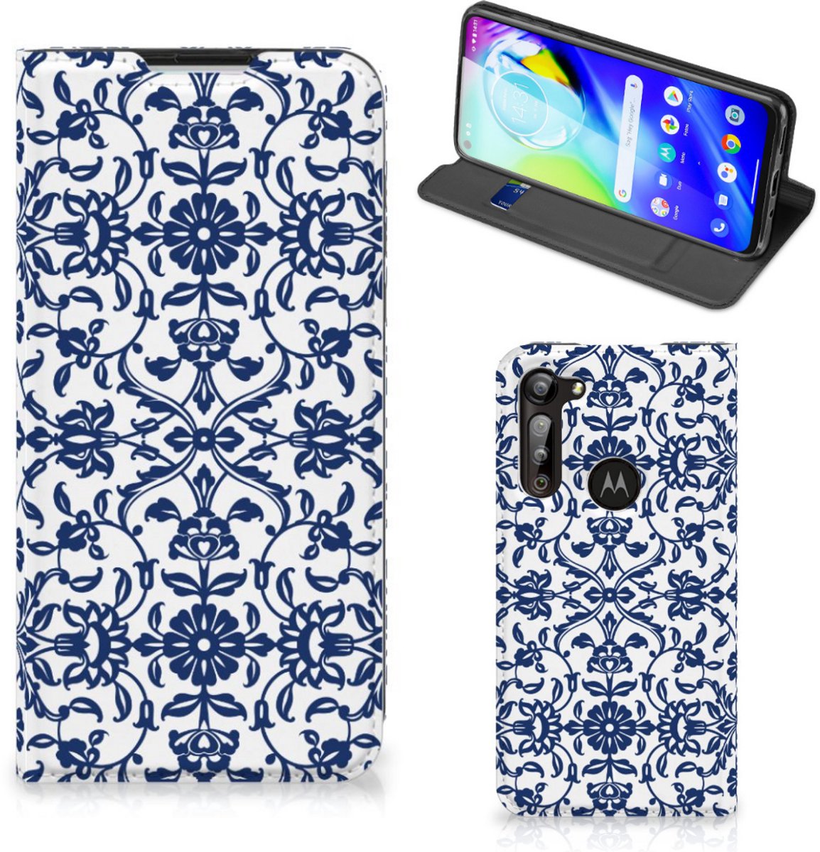 Motorola Moto G8 Power Smart Cover Flower Blue