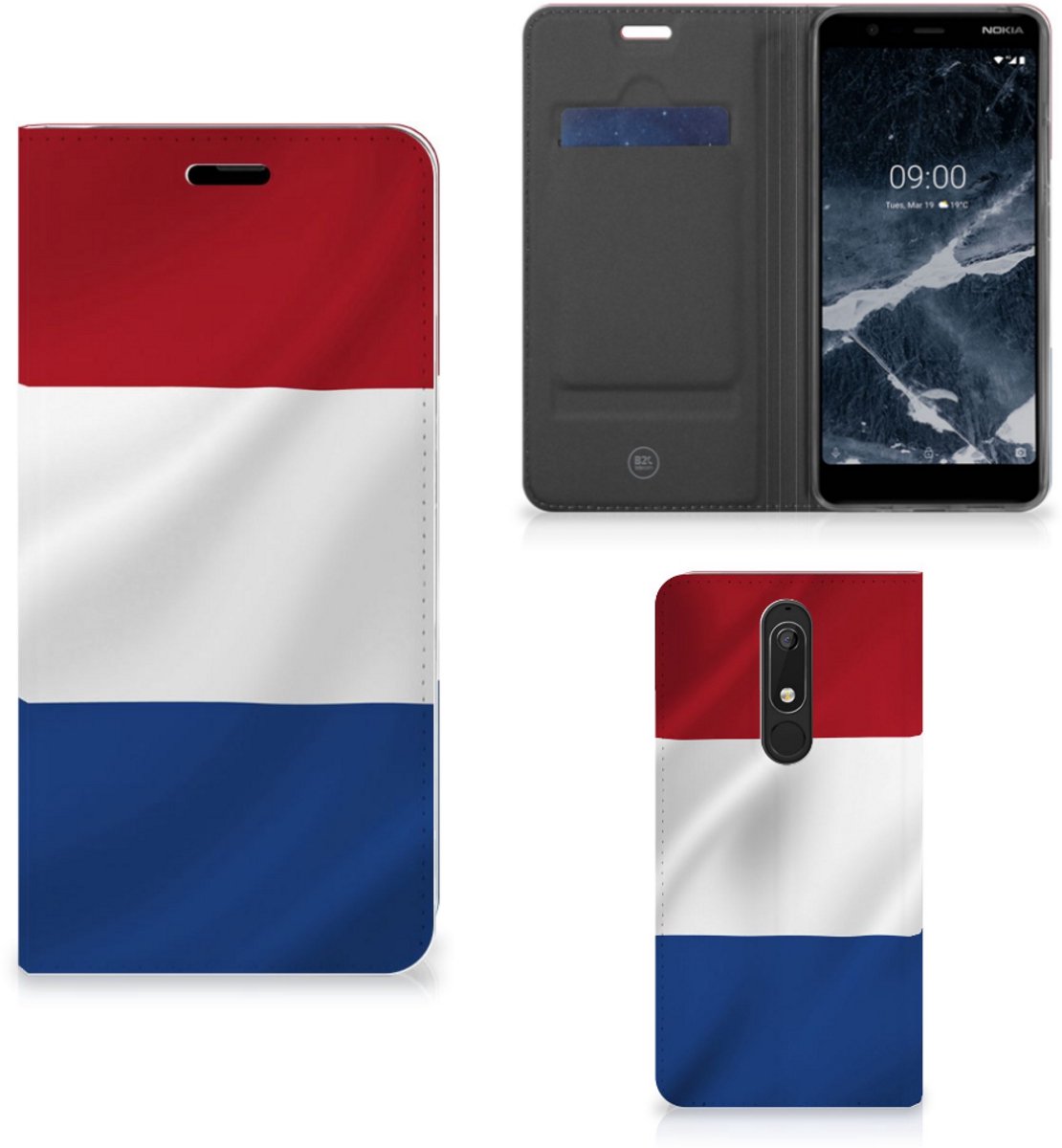 Standcase Hoesje voor Nokia 5.1 (2018) Standcase Nederlandse Vlag
