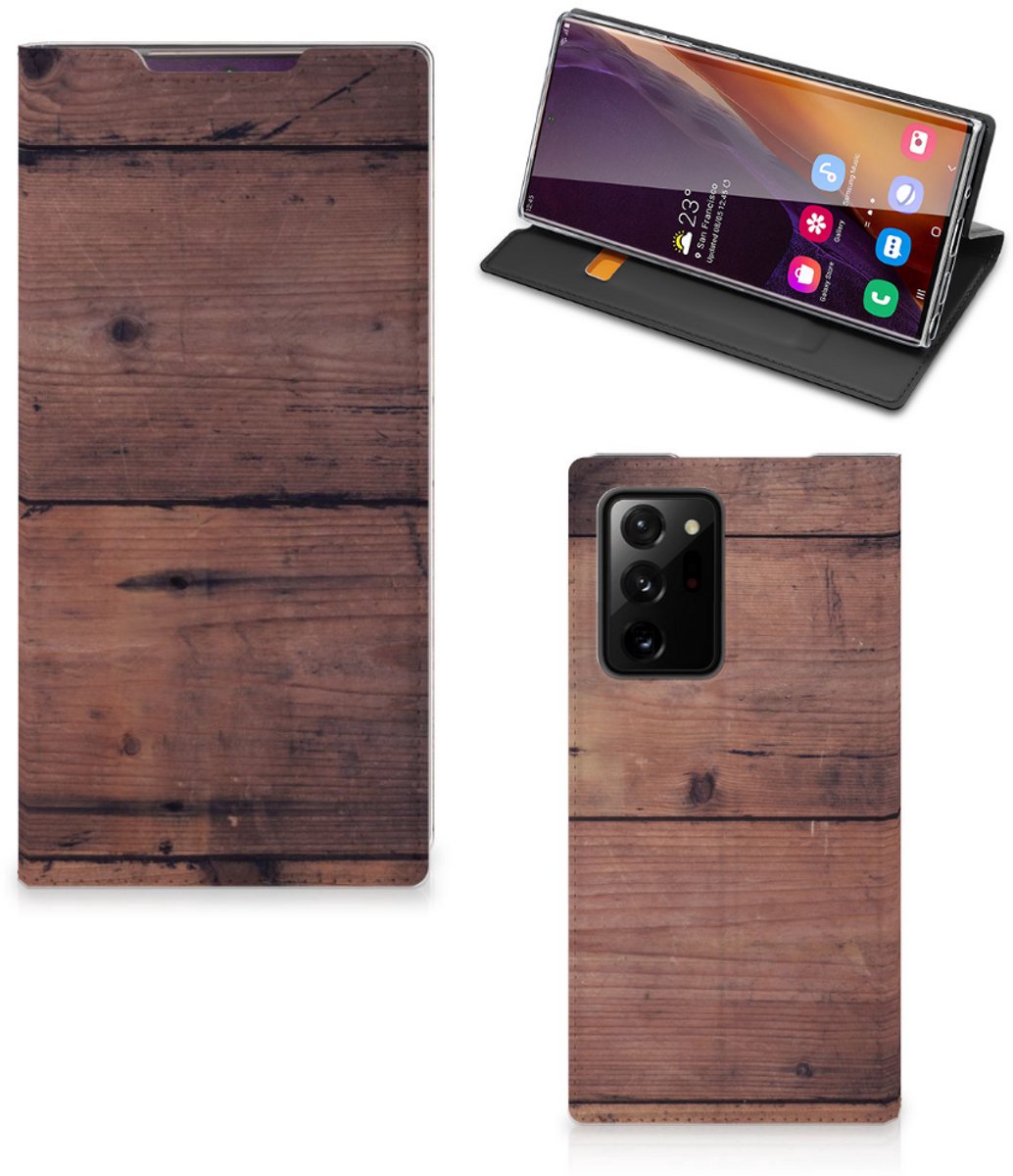 Samsung Galaxy Note 20 Ultra Book Wallet Case Old Wood