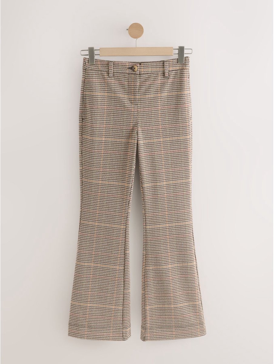 Next - Dames - Petite broek van pontestof met flared pijpen - Petite - Bruin