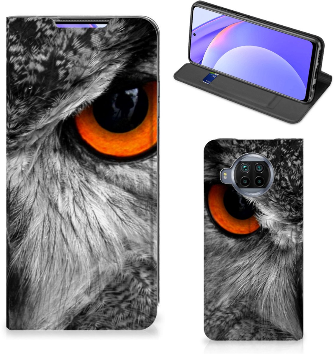 Standcase Hoesje voor Xiaomi Mi 10T Lite Hoesje maken Uil