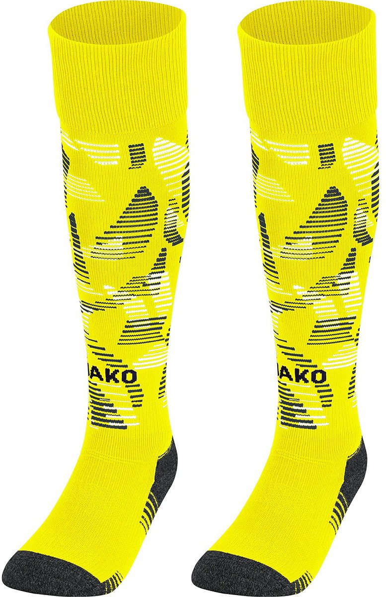 Jako Sonic Voetbalkousen - Fluogeel / Zwart / Wit | Maat: 35-38