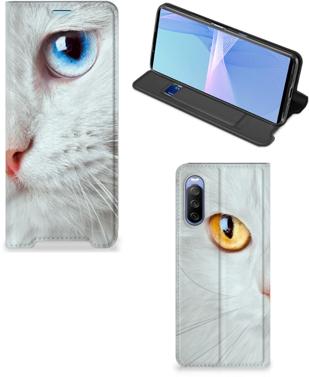 Sony Xperia 10 III Hoesje maken Witte Kat
