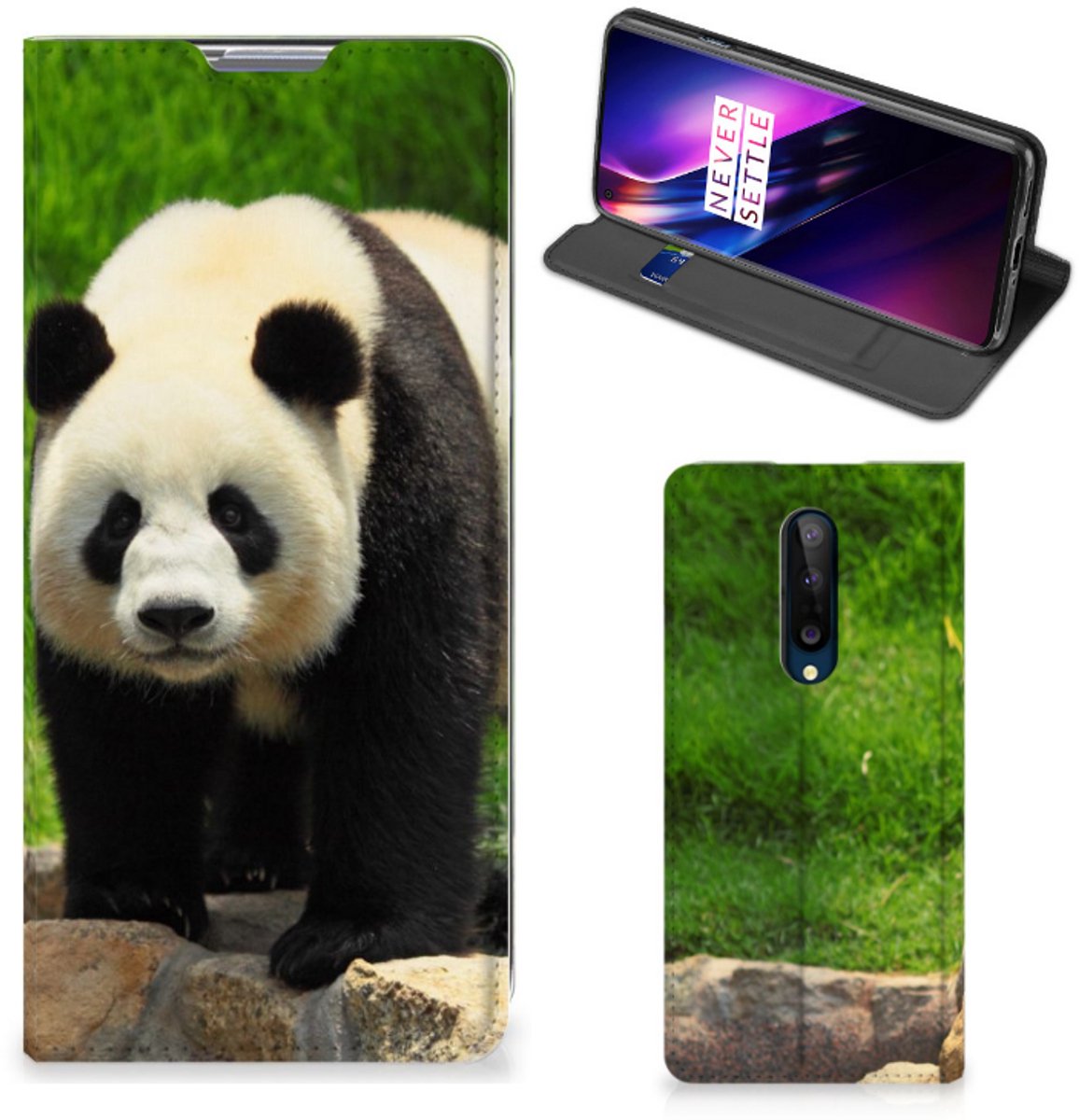 Book Case voor OnePlus 8 Hoesje maken Panda