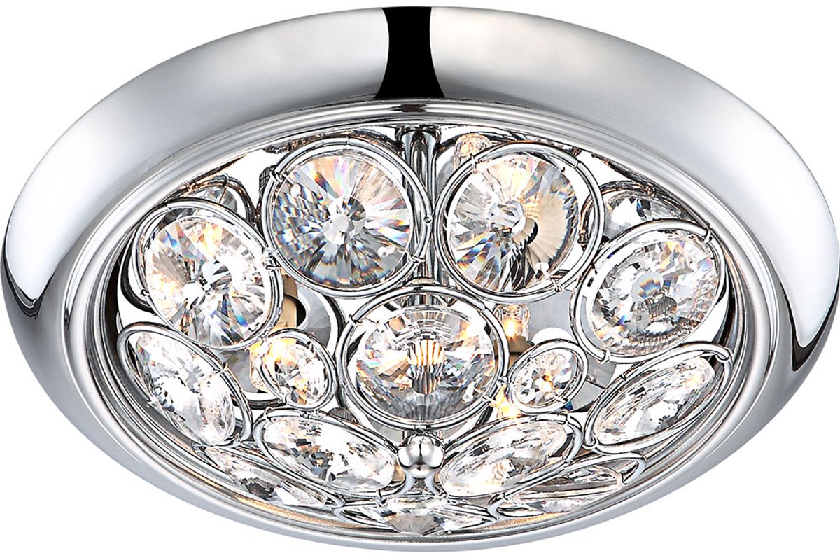 Moderne plafondlamp chroom K9 kristallen helder- Globo CELIA 46632-3D