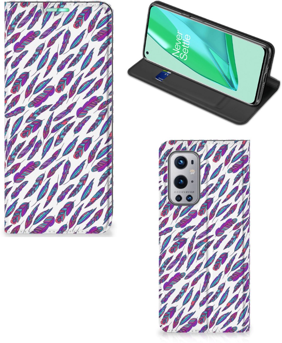 OnePlus 9 Pro Hoesje met Magneet Feathers Color
