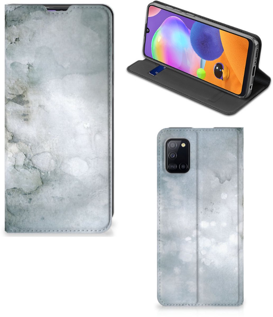 Bookcase Samsung Galaxy A31 Painting Grey