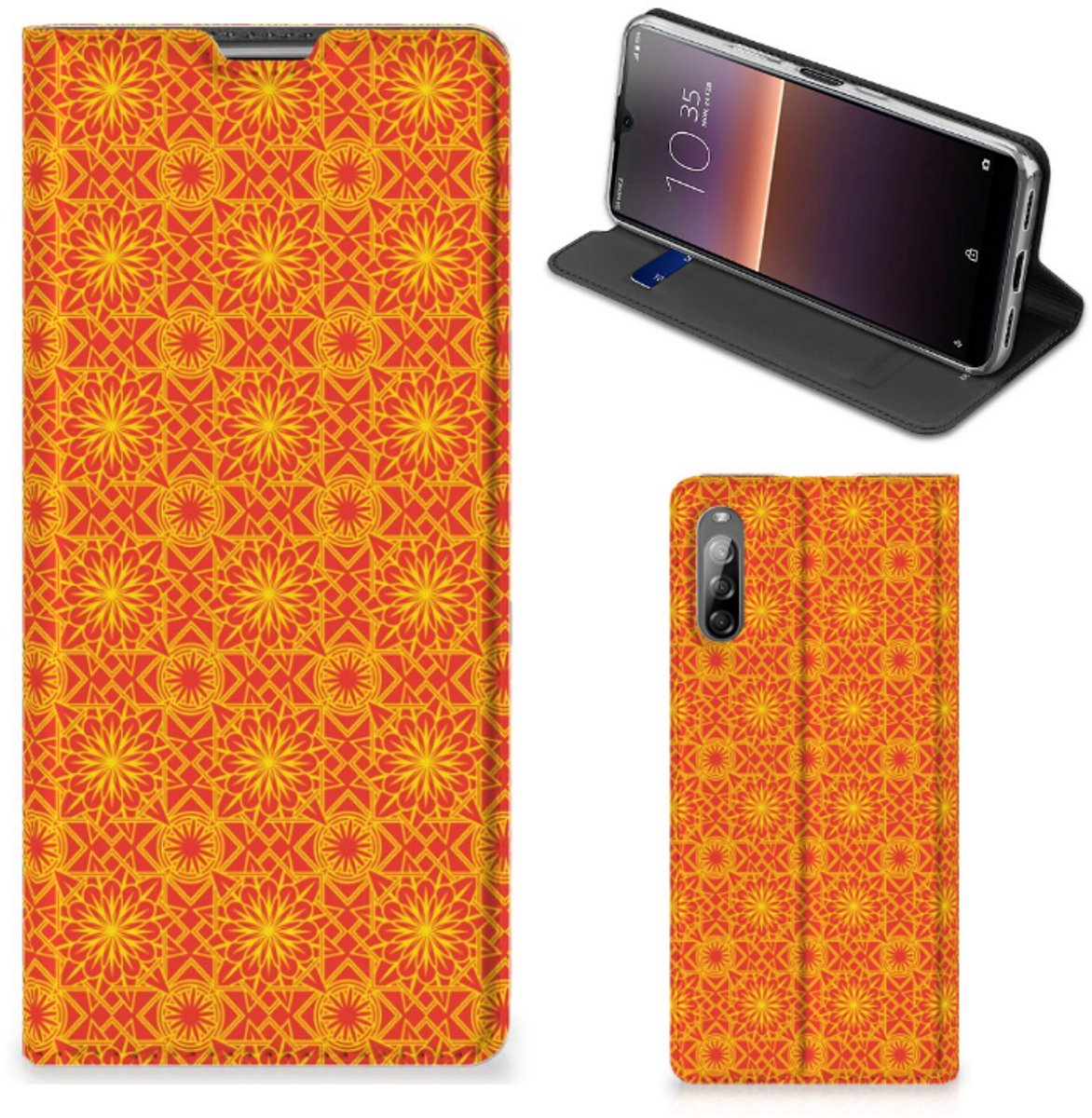 Sony Xperia L4 Hoesje met Magneet Batik Oranje