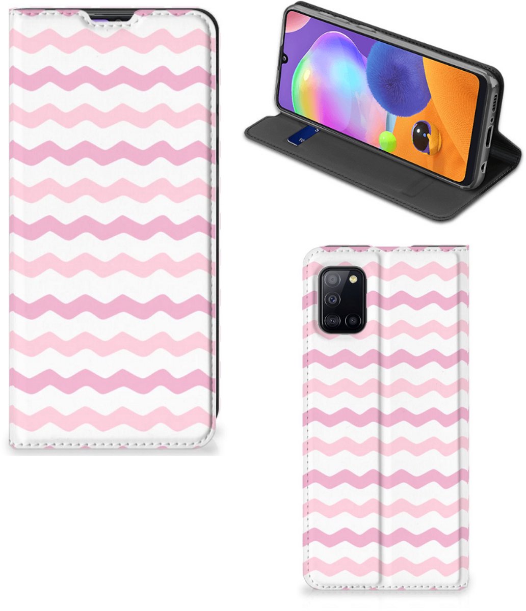 Samsung Galaxy A31 Hoesje met Magneet Waves Roze
