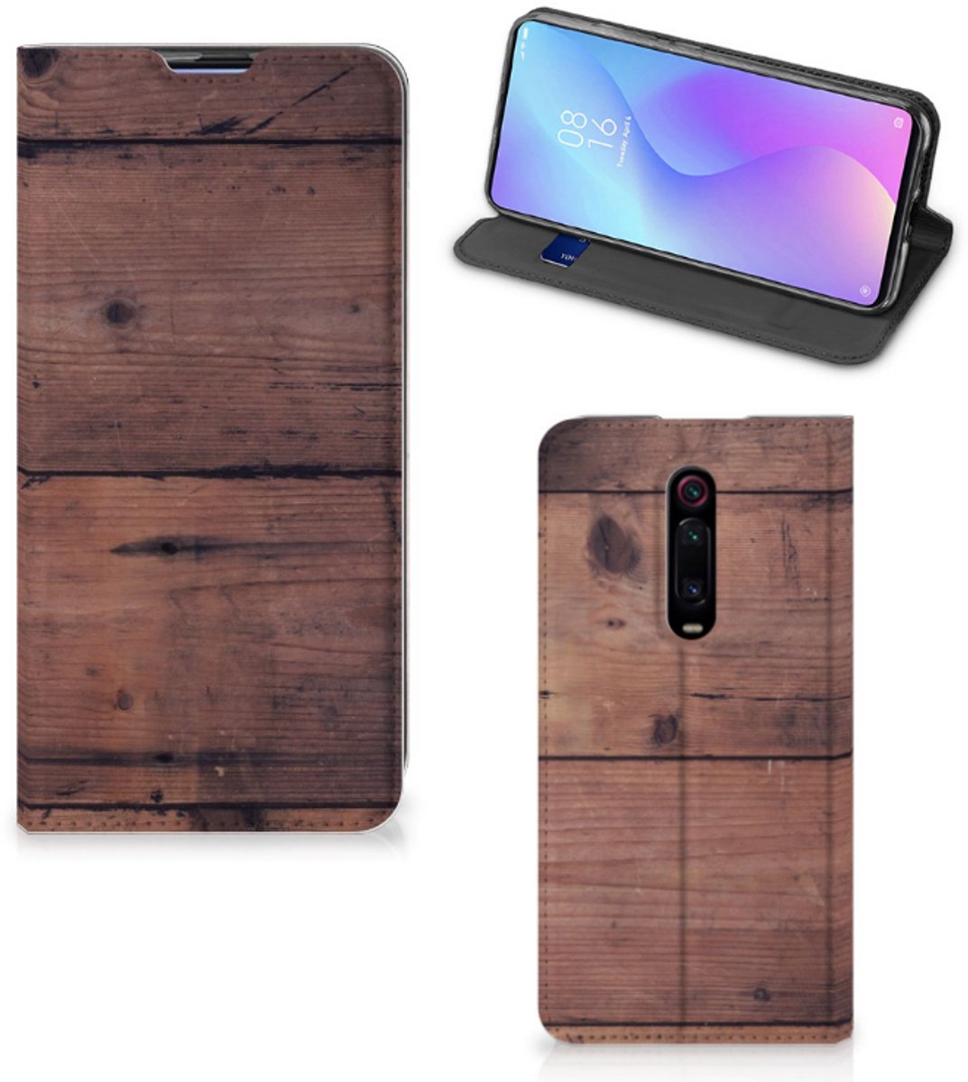 Xiaomi Redmi K20 Pro Book Wallet Case Old Wood