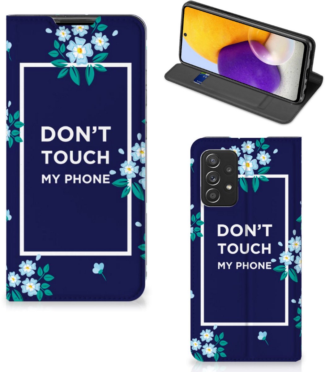 Samsung Galaxy A72 (5G/4G) Design Case Flowers Blue DTMP
