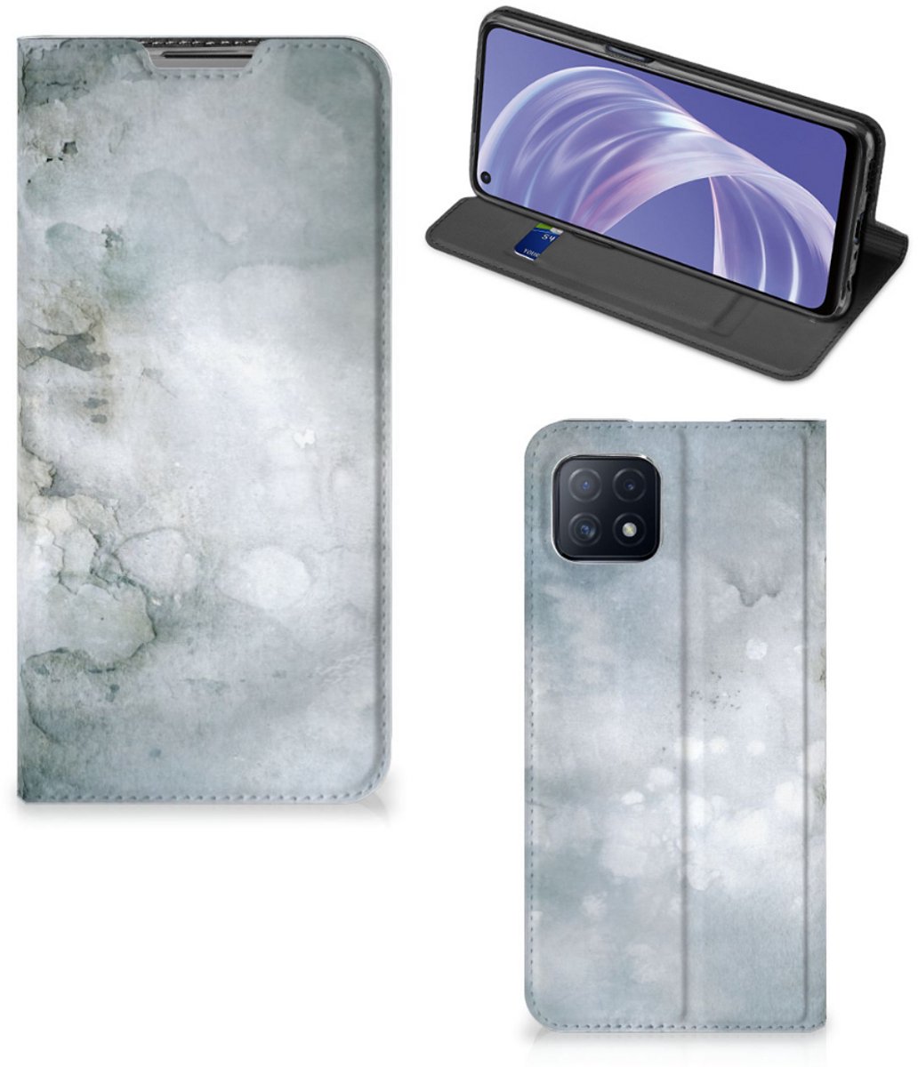 Book Case voor Bookcase OPPO A73 5G Painting Grey