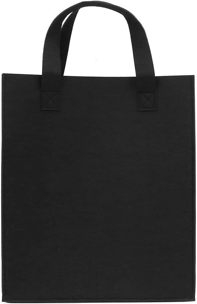Allecto - Documententas - Vilt - Duurzaam - Zwart - Wollen tas - Boodschappentas - Canvas tas - Geschikt voor boodschappen - Zwarte tas