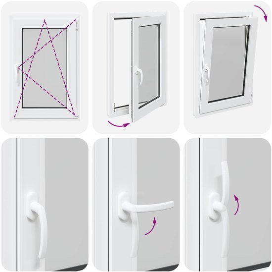 vidaXL - Kelderraam - RISOR - Wit - 60 - x - 100 - cm - PVC - en - Glas ...