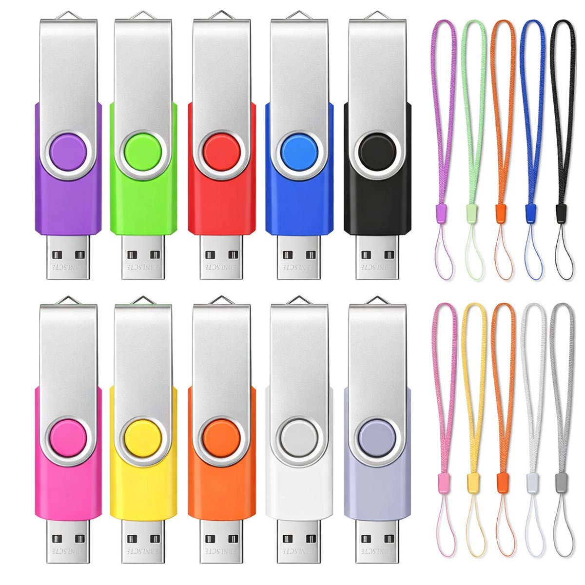 10 Stuks 8GB USB-sticks Multi-Kleur Met Draaikop