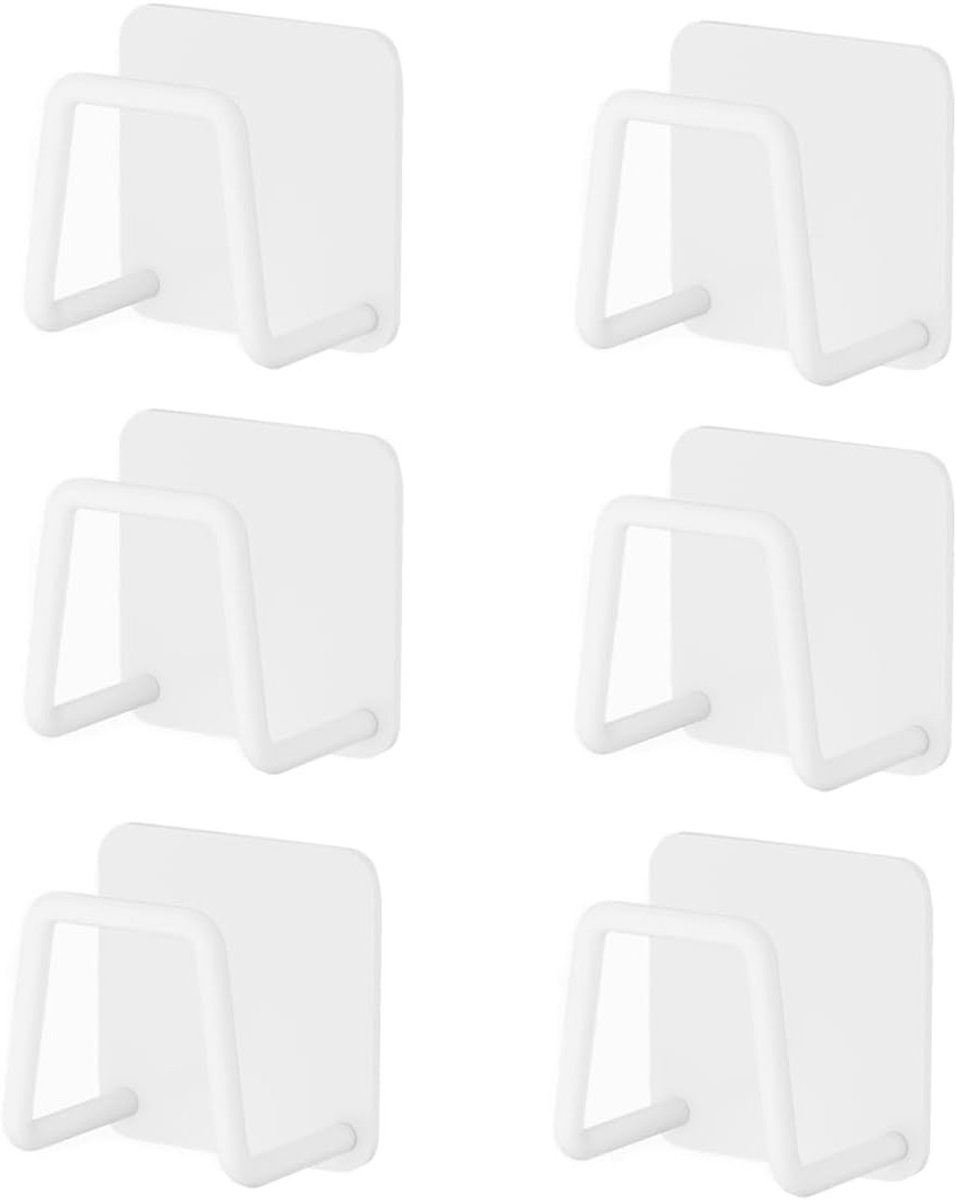 Sponshouder Keuken, 6 Stuks Sponshouder, Gootstenen, Sponshouder, Gootsteenhouder, Gootsteenhouder, Gootsteendoekhouder, Keuken Gootsteen, Sponshouder Keuken, Sponshouder Gootsteen (Wit)
