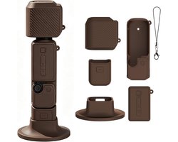 Siliconen beschermhoes geschikt voor DJI Osmo POCKET 4 - 5 stuks - Schokbestendig - Krasbestendig - Siliconen - geschikt voor zak 4 accessoires - bruin