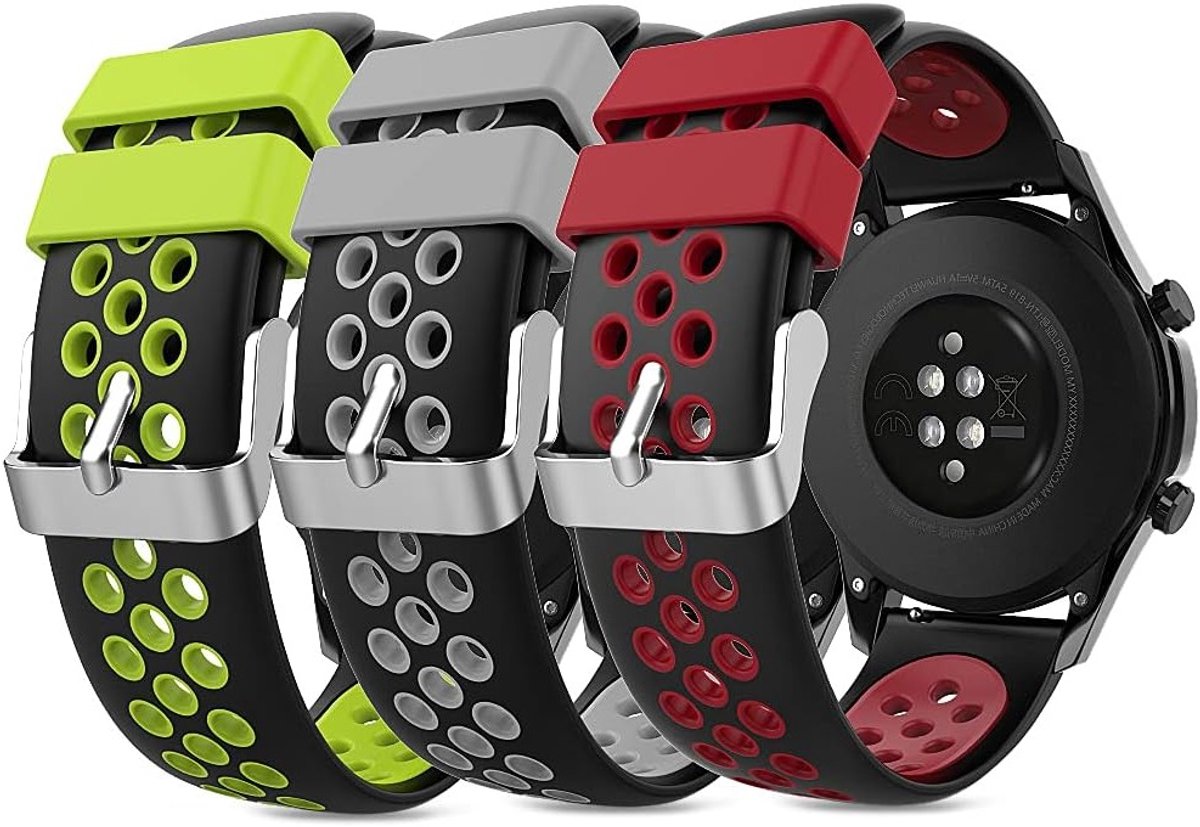 Snelle Ontgrendelbare 22mm Horlogeband van Silicone voor Garmin, Huawei, Galaxy en Amazfit Horloges - Comfortabele en Duurzame Wristband voor Sport en Dagelijks Gebruik