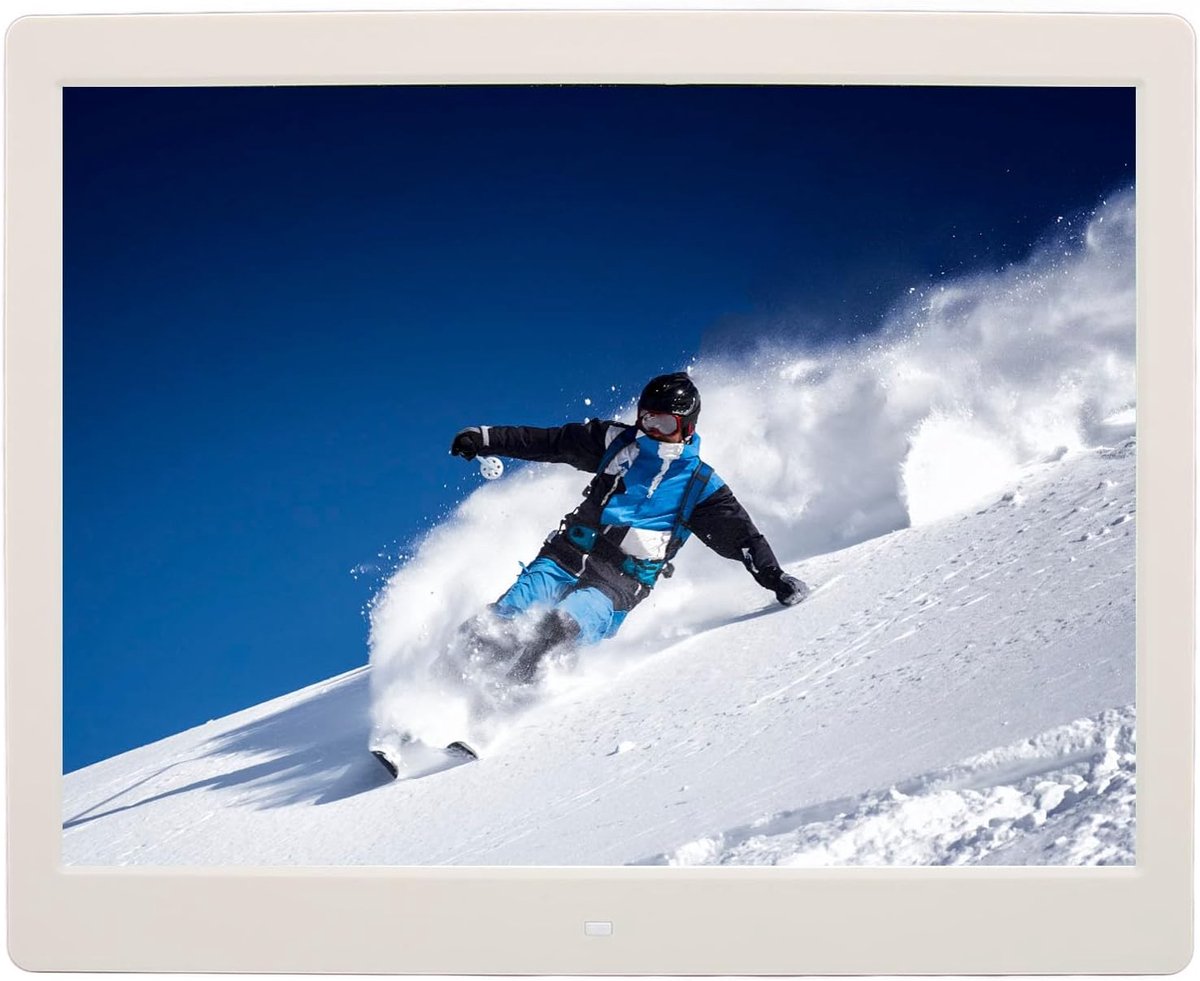 Digitale Fotolijst - Multifunctioneel Beeldscherm - Herinneringen Tonen - 16 Inch IPS Scherm - 41x40cm - Wit