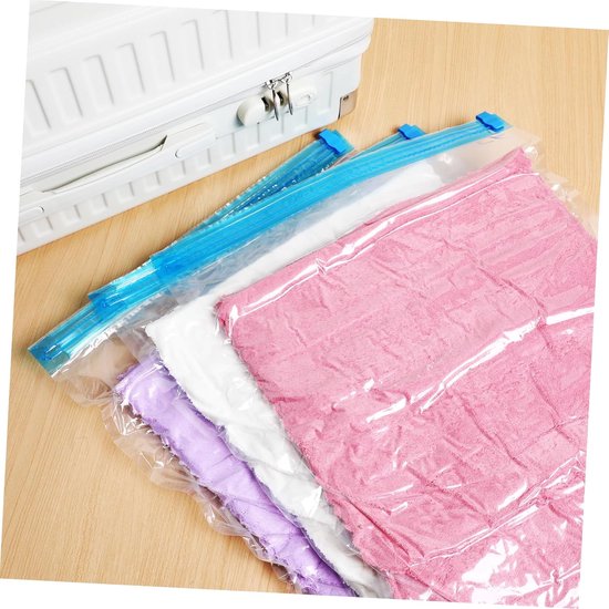 Roll up Compressiezakken - Reis Vacuümzakken - Kleding Opbergen - Dubbele Afdichting Strips - 12 Stuks 70x50cm - Zoals Getoond — afbeelding 2
