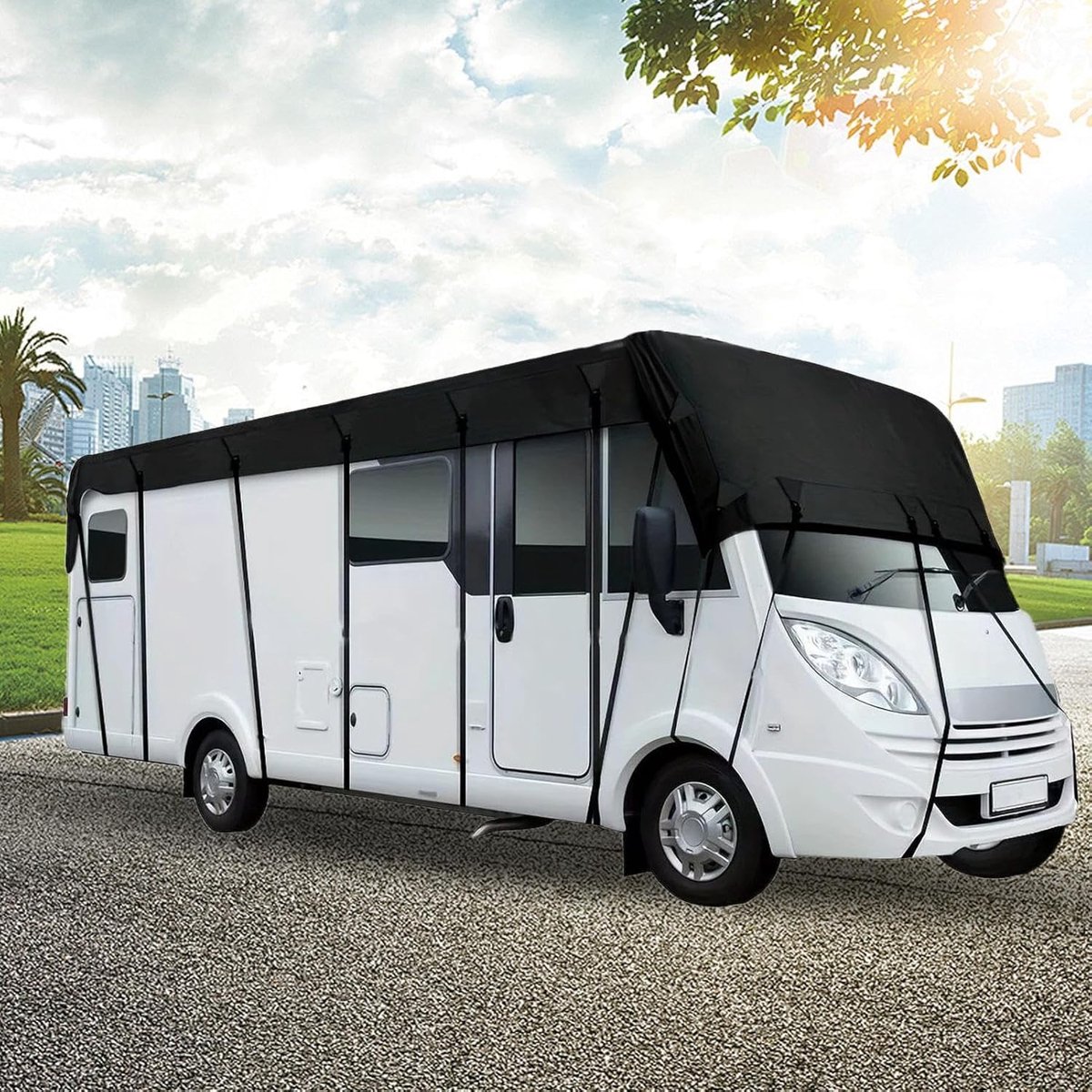 Camperhoes, uv-bescherming, winddichte bescherming, dakbedekking voor caravans, caravans, 