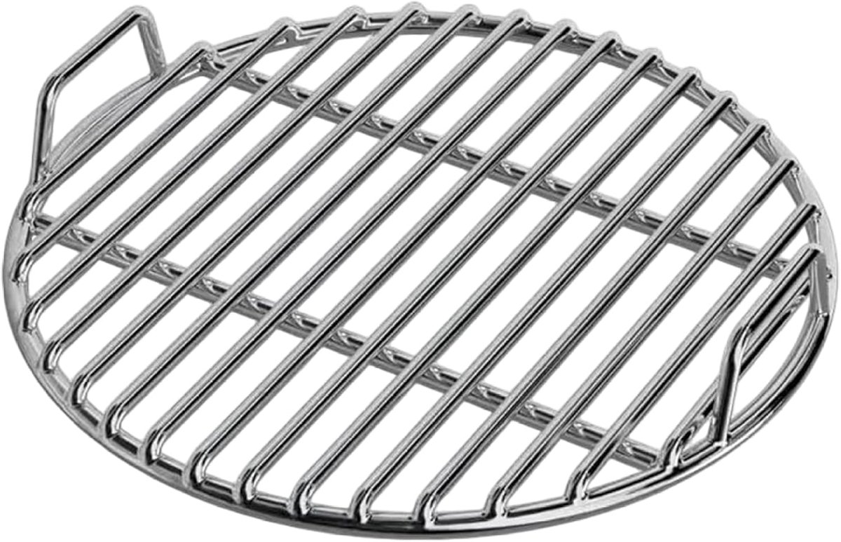 Rond Grillrooster - Bakrooster Vlees - Buiten Koken - Roestvrij Staal - 30 cm Diameter - Zilverkleurig