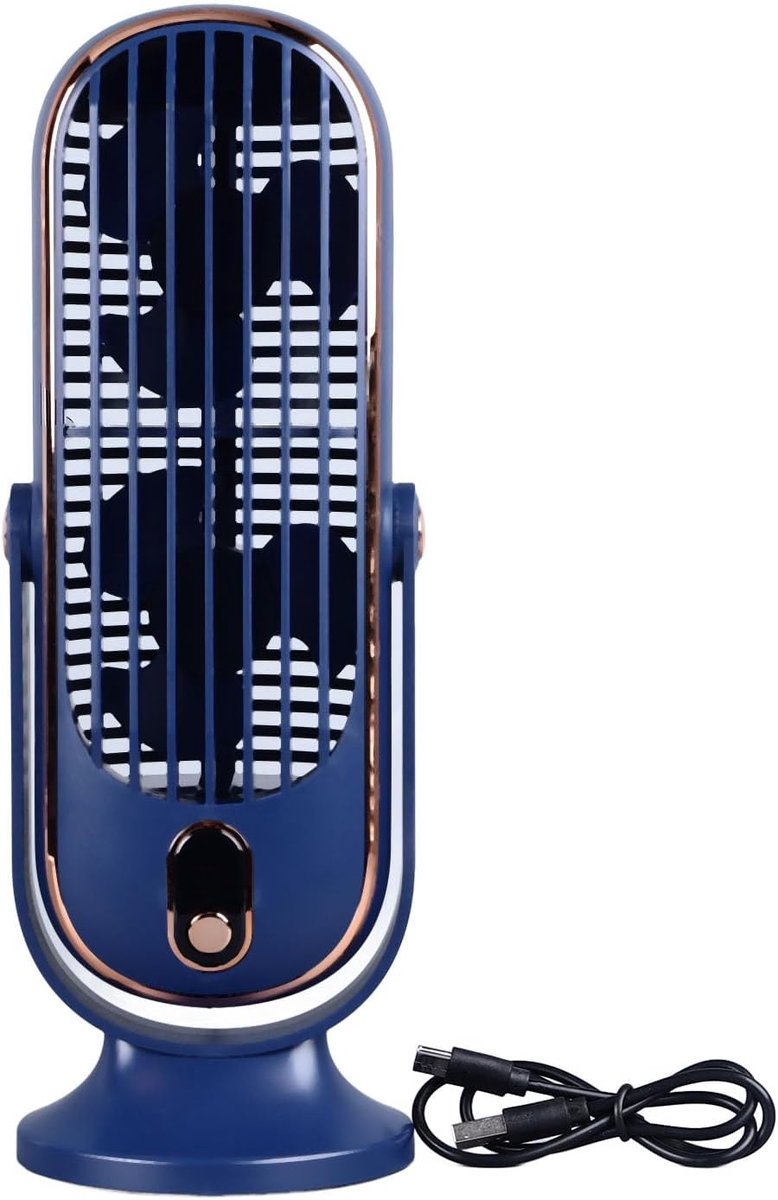 Torentafelventilator - Compacte Ventilator - Frisse Lucht - 5 Snelheden Instelbaar - 310 g - Blauw