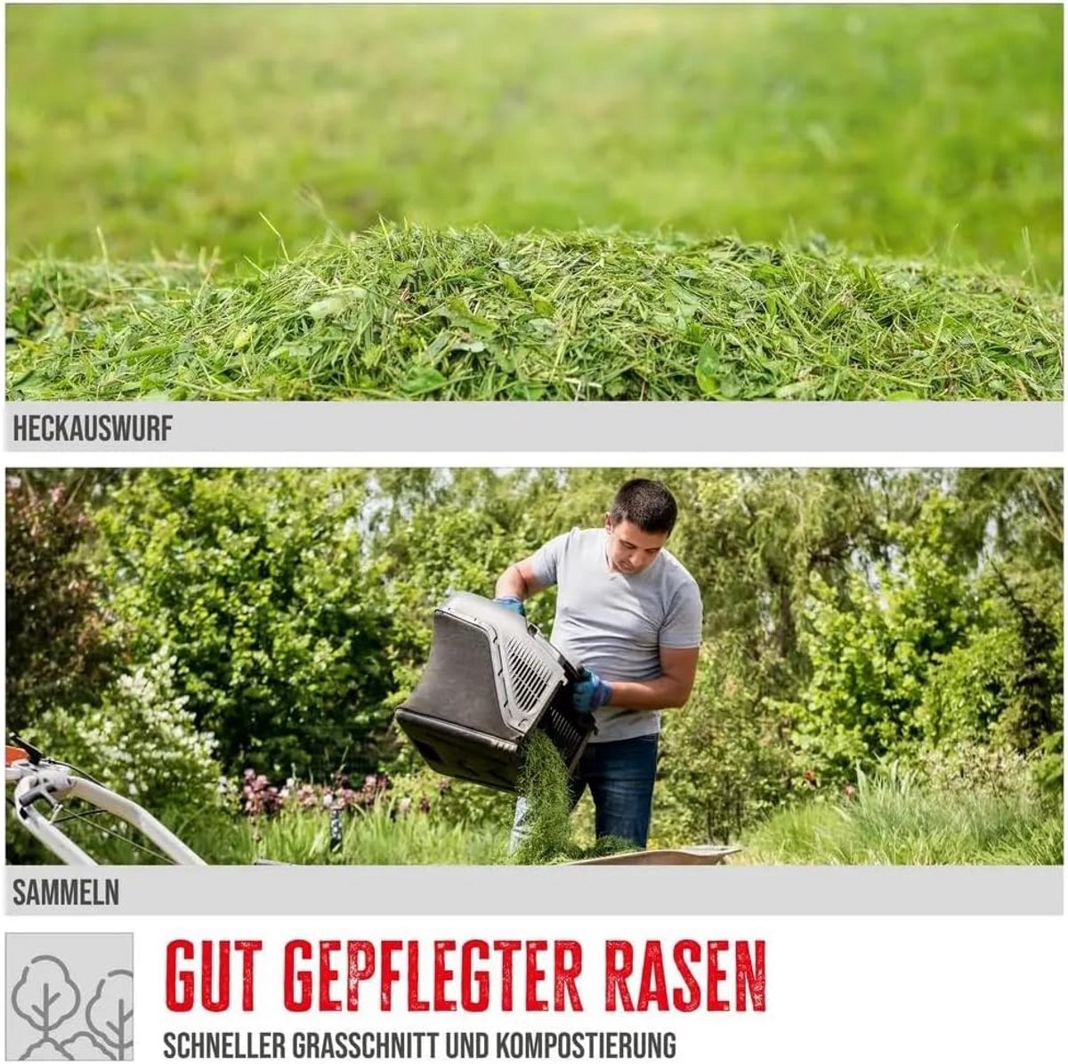 Accu Grasmaaier - Elektrische Grasmaaier - Klein Gazon Onderhoud - Borstelloze Motor - 32cm Snijbreedte thumbnail 6