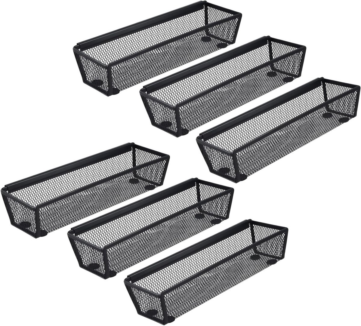 Set van 6 metalen lade-organizers voor optimale ruimtebenutting