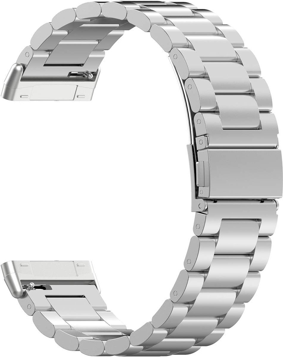 Compatibele RVS Armband voor Fitbit Versa 3 en Fitbit Sense, Universele Vervangband voor Volwassenen met Elegante Stijl en Comfortabele Pasvorm