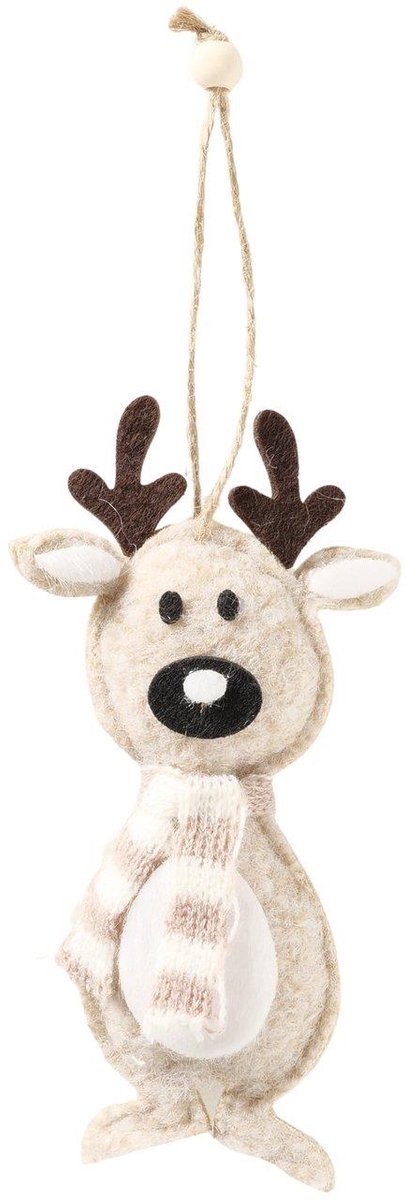 Boltze Home kersthanger rendier van vilt - kerstdecoratie 7x30x14cm.