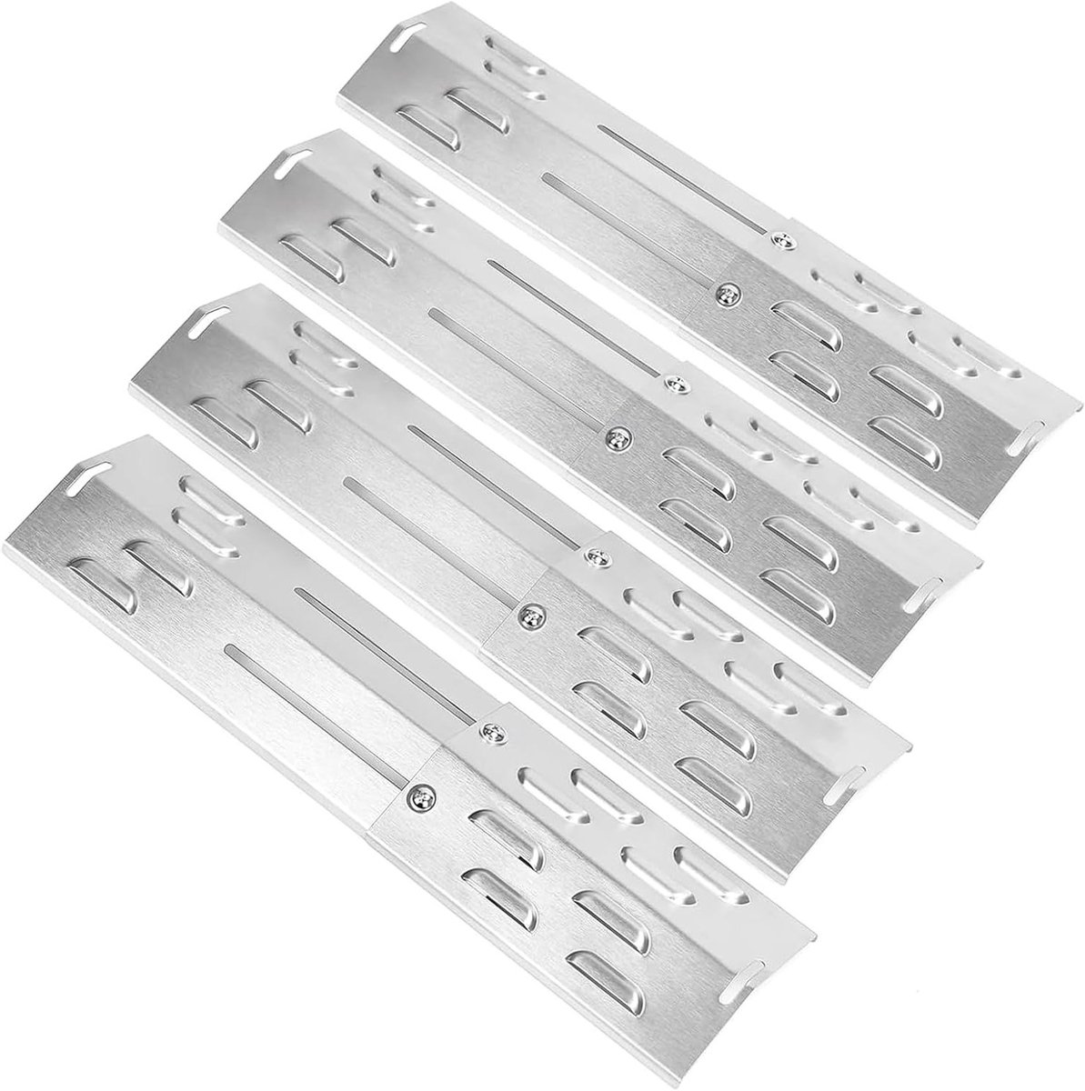 Universele Branderkap voor Gasgrill 29 tot 43 cm - RVS Verhitplaat, Vervangonderdelen voor Barbecook, Burnhard en Proficook, Set van 4