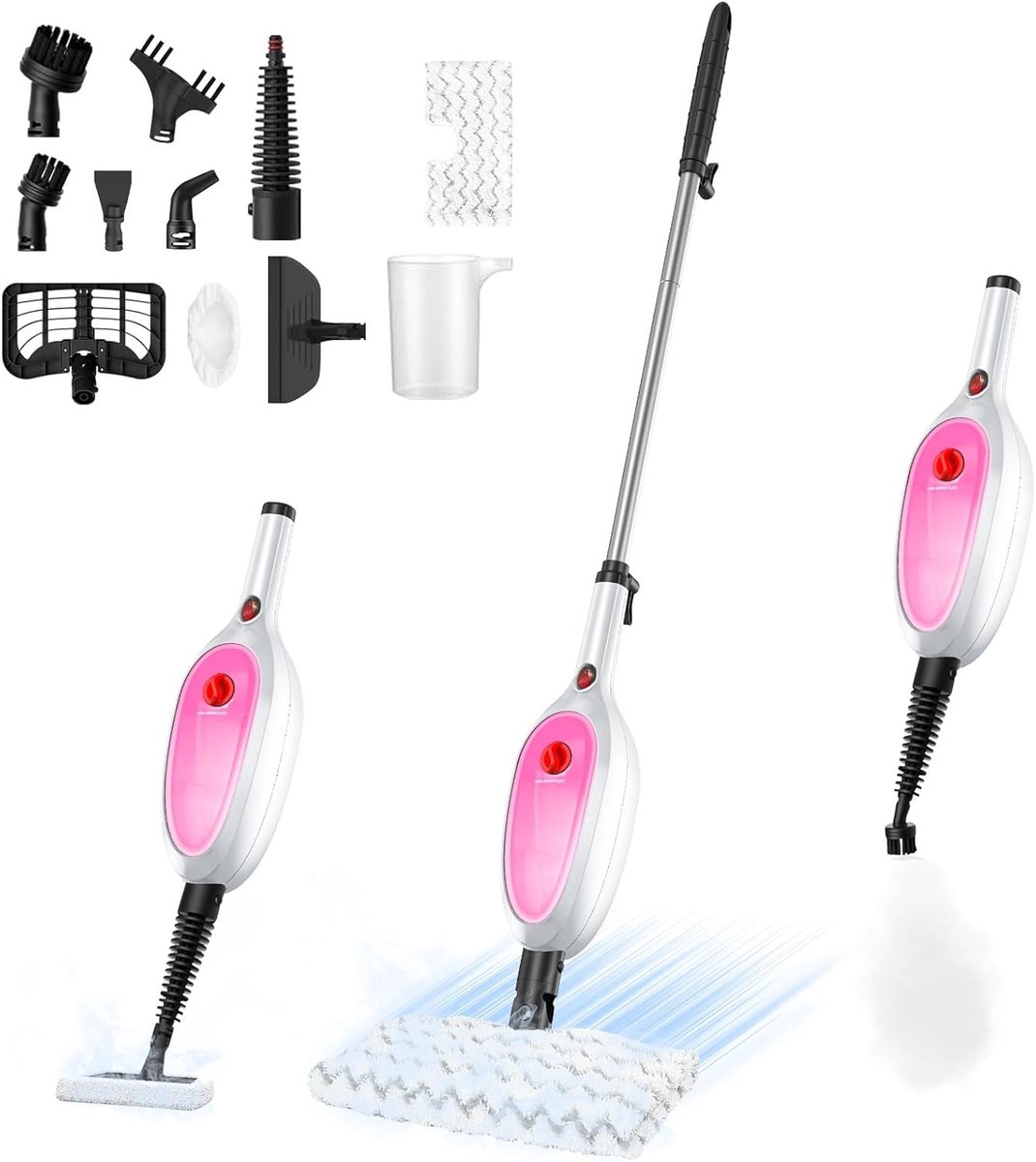 Stoomreiniger 11-in-1 - Moppen en Reinigen - Hygiënisch Huis - Snelle Opwarming - 1200 Watt - Zwart