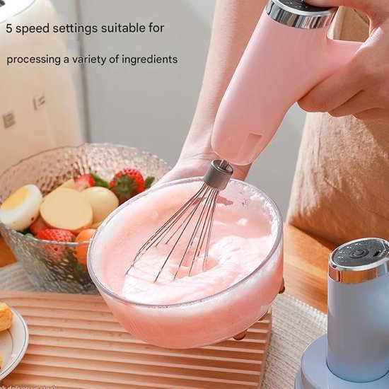 Handmixer Elektrisch - Keukenmachine Klopper - Efficiënt Mengen - Compact Ontwerp - 12x12 cm - Blauw — afbeelding 3