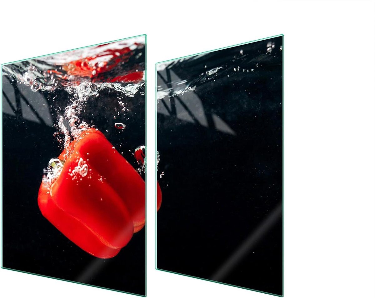 Afdekplaat fornuis Werkblad beschermer Keuken beschermen Gehard glas 70x52 cm Zwart