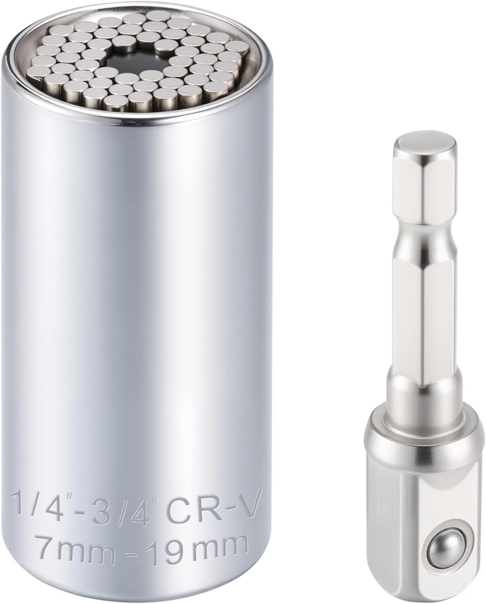 Universele Dopsleutel - Multifunctioneel Gereedschap - Snel Klussen - Verstelbare Koppel - 53 x 25 cm - Zilver