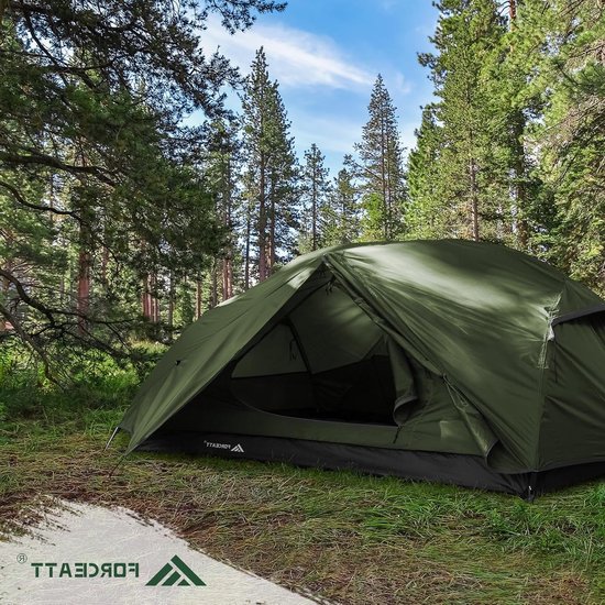 Camping tent voor 2-3 personen met 2 deuren, ventilatie, waterdicht en lichtgewicht voor backpacken, ideaal voor kamperen en wandelen in alle seizoenen. van Camping — afbeelding 5