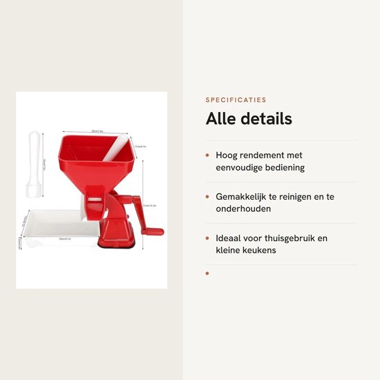 OmGoods - Dailygoody - Tomatenpers - Handmatige juicer - Ideaal voor saus maken - 47 Ounces - Voedselzeef - Geschikt voor fruit en groenten - Keuken tool van Omgoods — afbeelding 2