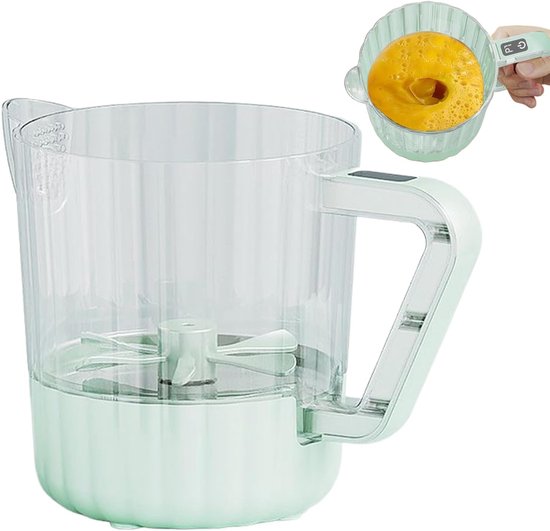 Elektrische Mengbeker - Roerbeker Klopper - Keuken Assistent - Geluidsreductie Systeem - 13x16x13 cm - Blauw — afbeelding 5